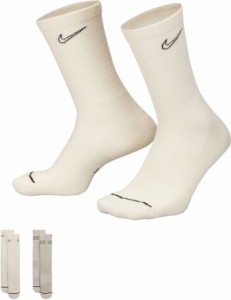 ナイキ メンズ 靴下 アンダーウェア Nike Everyday Plus Undyed Cushioned Crew Socks - 2 Pack White/Wheat