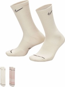 ナイキ メンズ 靴下 アンダーウェア Nike Everyday Plus Undyed Cushioned Crew Socks - 2 Pack White/Adobe