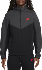 ナイキ メンズ パーカー・スウェット アウター Nike Men's Tech Fleece Full-Zip Windrunner Hoodie Black/Lt Crimson