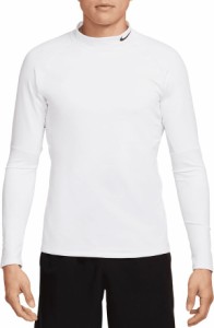 ナイキ メンズ シャツ トップス Nike Men's Pro Dri-FIT Warm Mock Neck Long Sleeve Shirt White