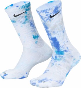 ナイキ レディース 靴下 アンダーウェア Nike Colorsplash Tie Dye 2 Pack Crew Socks Smoke Grey/Blue/Royal/Nvy