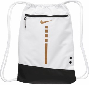 ナイキ メンズ バックパック・リュックサック バッグ Nike Hoops Elite Drawstring 17L Bag White/Black/Mtlc Gold