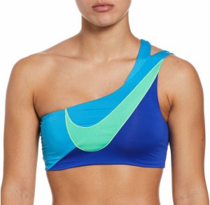 ナイキ レディース トップのみ 水着 Nike Women's Swoosh Block Asymmetrical Bikini Top Racer Blue