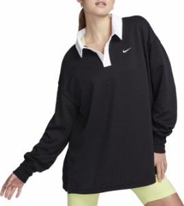 ナイキ レディース ポロシャツ トップス Nike Sportswear Women's Essential Oversized Long-Sleeve Polo Black