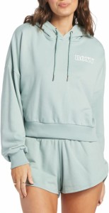 ロキシー レディース パーカー・スウェット アウター Roxy Women's Onshore Crop Hoodie Blue Surf