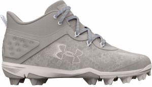 アンダーアーマー メンズ スニーカー シューズ Under Armour Harper 8 Mid RM Baseball Cleats Grey/Grey