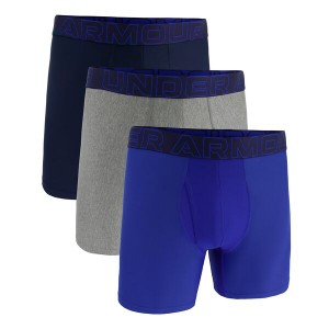 アンダーアーマー メンズ ボクサーパンツ アンダーウェア Under Armour Men's Performance Tech 6” Boxer Briefs 3 Pack Royal/Steel/Mi