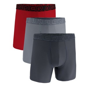 アンダーアーマー メンズ ボクサーパンツ アンダーウェア Under Armour Men's Performance Tech Mesh 6” Boxer Briefs 3 Pack Downpour