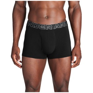 アンダーアーマー メンズ ボクサーパンツ アンダーウェア Under Armour Men's UA Performance Cotton 3” Boxer Briefs 3 Pack Black/Bla