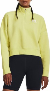 アンダーアーマー レディース パーカー・スウェット アウター Under Armour Women's Icon Fleece 1/2 Zip Pullover Lime Yellow