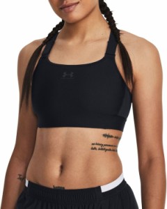 アンダーアーマー レディース ブラジャー アンダーウェア Under Armour Women's HeatGear Armour High Sports Bra Black