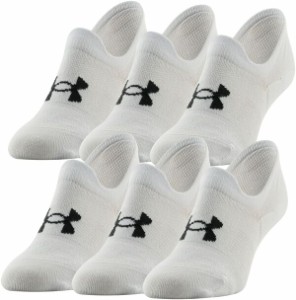 アンダーアーマー レディース 靴下 アンダーウェア Under Armour Women's Essential Ultra Low Tab Socks - 6 Pack White