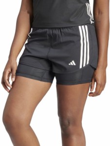 アディダス レディース ハーフパンツ・ショーツ ボトムス adidas Women's Own The Run 3-Stripes 2-In-1 Shorts Black