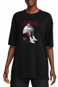 ジョーダン レディース Tシャツ トップス Jordan Women's Oversized Graphic T-Shirt Black