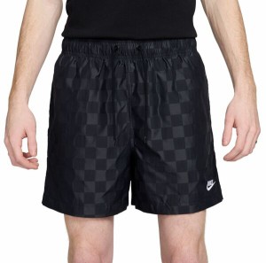 ナイキ メンズ ハーフパンツ・ショーツ ボトムス Nike Men's Club Flow Checkers Shorts Black