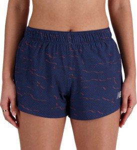 ニューバランス レディース ハーフパンツ・ショーツ ボトムス New Balance Women's RC Printed 3" Shorts Navy