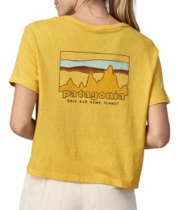 パタゴニア レディース Tシャツ トップス Patagonia Women's '73 Skyline Easy-Cut Responsibili-Tee T-Shirt Milled Yellow