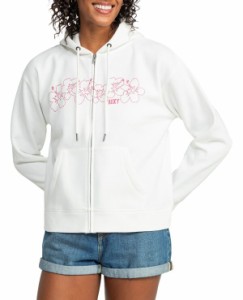 ロキシー レディース パーカー・スウェット アウター Roxy Women's Team Aloha Evening Hike Zip-Up Hoodie Snow White