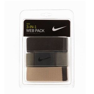 ナイキ メンズ ベルト アクセサリー Nike Men's Web Golf Belt 3-Pack Black/Olive