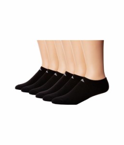 アディダス メンズ 靴下 アンダーウェア Athletic 6-Pack No Show Socks Black/Aluminum