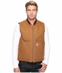 カーハート メンズ コート アウター Duck Arctic Vest Carhartt Brown