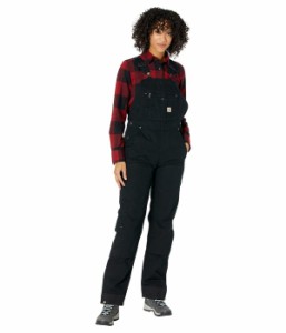 カーハート レディース カジュアルパンツ ボトムス Quilt-Lined Washed Duck Bib Overalls Black