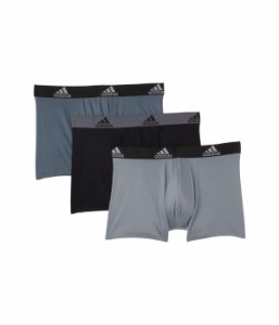 アディダス メンズ ボクサーパンツ アンダーウェア Performance Trunks 3-Pack Grey Onix/Black