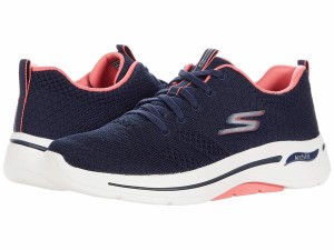 スケッチャーズ レディース スニーカー シューズ Go Walk Arch Fit- Unify Navy/Coral