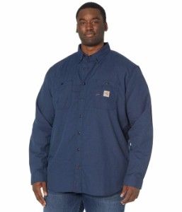 カーハート メンズ シャツ トップス Big & Tall Flame-Resistant Force Original Fit Lightweight Long Sleeve Button Front Shirt Navy