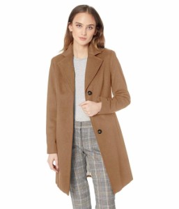 カルバンクライン レディース コート アウター Womens Classic Cashmere Wool Blend Coat Camel