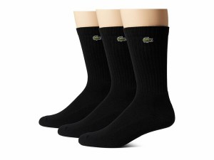 ラコステ メンズ 靴下 アンダーウェア 3-Pack Multicolor Solid Jersey Tube Socks Black/Black/Bla