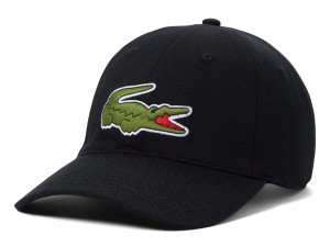 ラコステ メンズ 帽子 アクセサリー Large Croc Logo Cotton Cap Black