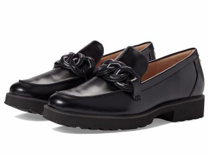 コールハーン レディース スリッポン・ローファー シューズ Geneva Chain Loafer Black Leather