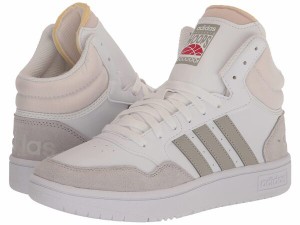 アディダス メンズ スニーカー シューズ Hoops 3.0 Mid White/Metal Gre