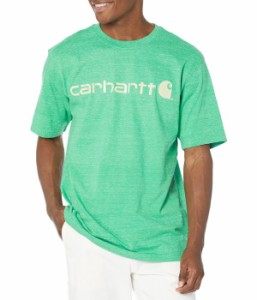 カーハート メンズ シャツ トップス Signature Logo S/S T-Shirt Malachite Snow