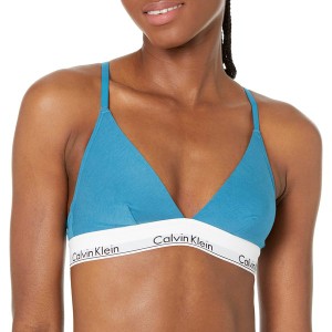 カルバンクライン レディース ブラジャー アンダーウェア Calvin Klein Women's Modern Cotton Triangle Bra Tapestry Teal