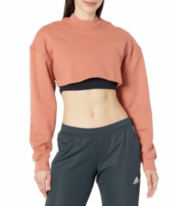 アディダス レディース パーカー・スウェット アウター TrueCasuals Cropped Sportswear Sweatshirt HT1111 Magic Earth