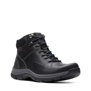 クラークス メンズ ブーツ・レインブーツ シューズ Walpath Mid Black Leather