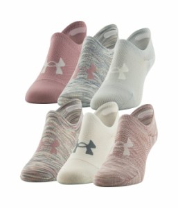 アンダーアーマー レディース 靴下 アンダーウェア Essential Ultra Low Socks 6-Pair Pink Elixir Ass