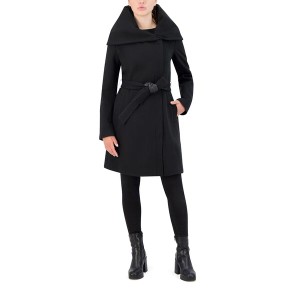 コールハーン レディース コート アウター Belted Asymmetric Zip Front Soft Twill Coat Black