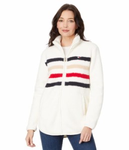 トミー ヒルフィガー レディース コート アウター Stripe Sherpa Jacket Soft Ivory