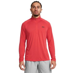 アンダーアーマー メンズ シャツ トップス UA Tech 1/2 Zip Red Solstice/Bl