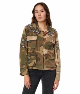 オールセインツ レディース コート アウター Finch Embroidered Jacket Camo Green