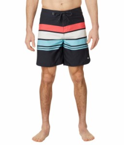 クイックシルバー メンズ ハーフパンツ・ショーツ 水着 19" Everyday Stripe Shorts Black