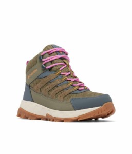 コロンビア レディース ブーツ・レインブーツ シューズ Strata Trail Mid Wp Stone Green/Sun