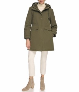 カルバンクライン レディース コート アウター Parka with Faux Sherpa Hood Olivine