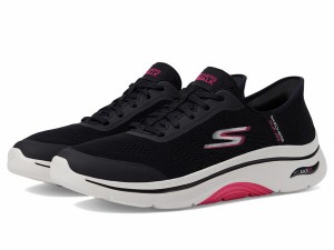 スケッチャーズ レディース スニーカー シューズ Go Walk Arch Fit 2.0 Valencia Hands Free Slip-Ins Black/Hot Pink