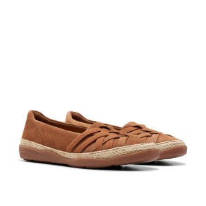 クラークス レディース サンダル シューズ Elaina Petal Tan Suede