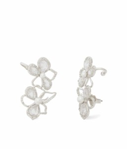 ケイトスペード レディース ピアス・イヤリング アクセサリー Precious Bloom Ear Pins Clear/Silver