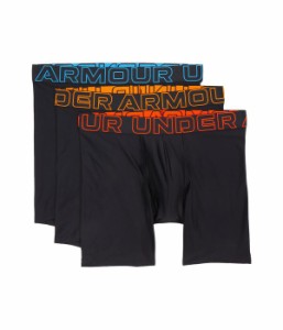 アンダーアーマー メンズ ボクサーパンツ アンダーウェア 3-Pack Performance Tech Solid 6" Boxer Briefs Black/Phoenix F